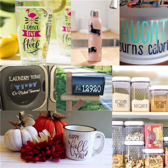 Vinyl 55 Pack Permanent Adhesive Vinyl Sheets for Decor Sticker,Party Decoration - Picture 6 of 7